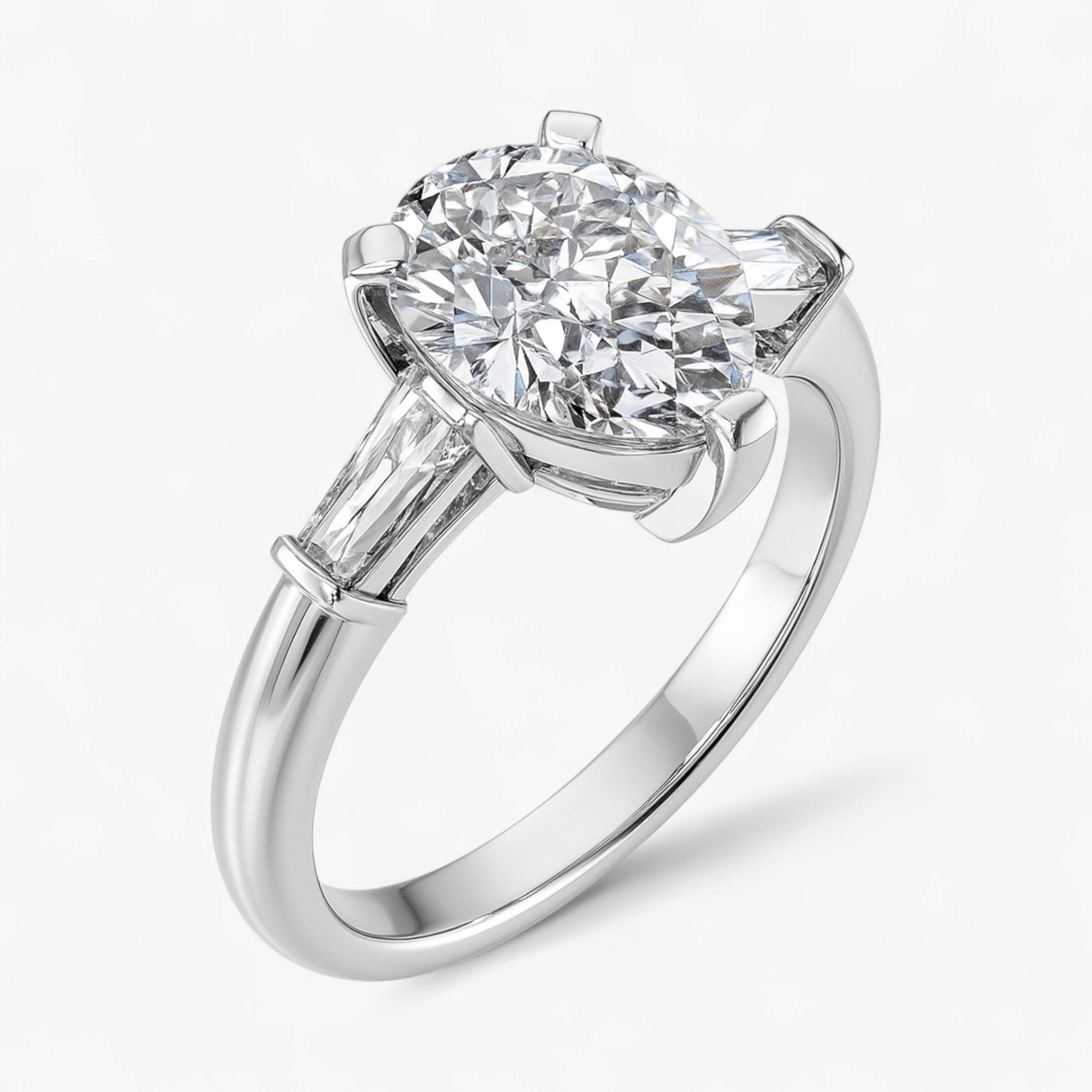 The Signature Baguette 3-Stone Engagement Ring | Pear