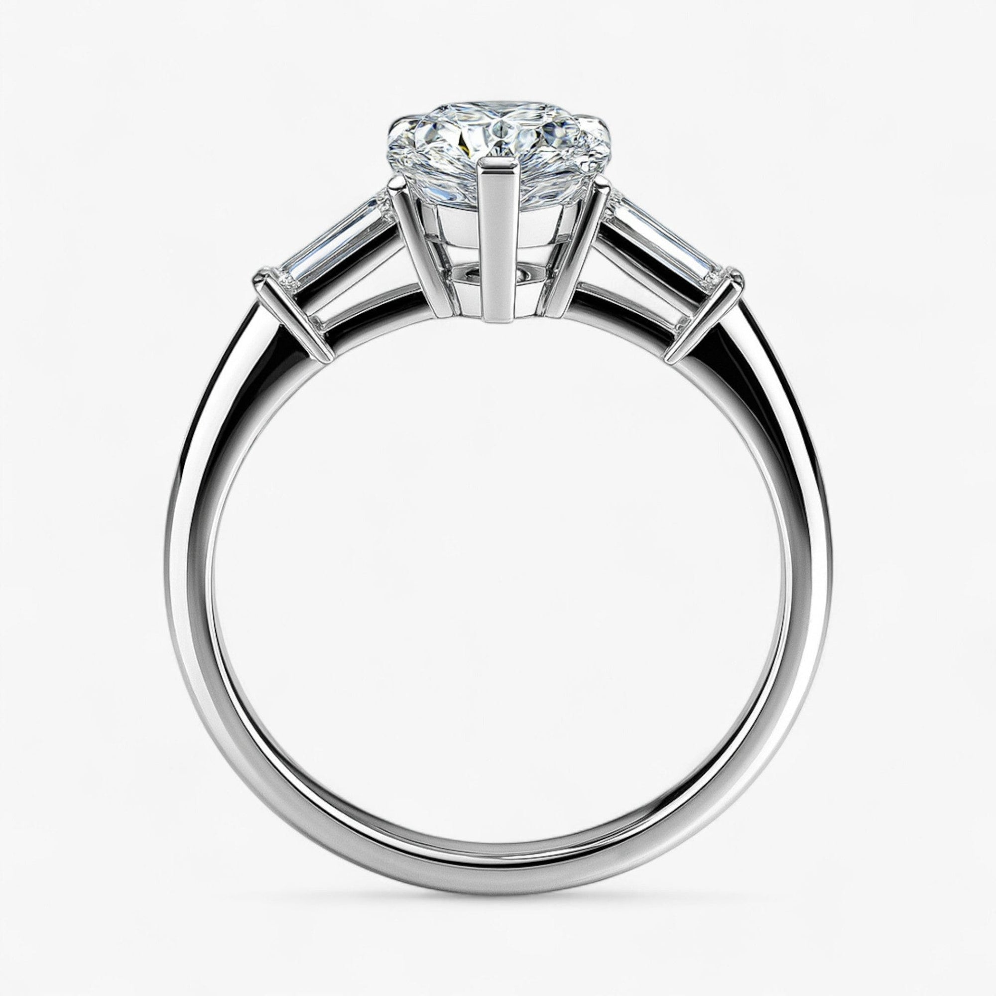 The Signature Baguette 3-Stone Engagement Ring | Pear