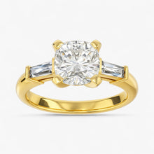The Signature Baguette 3-Stone Engagement Ring | Cushion