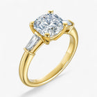 The Signature Baguette 3-Stone Engagement Ring | Cushion