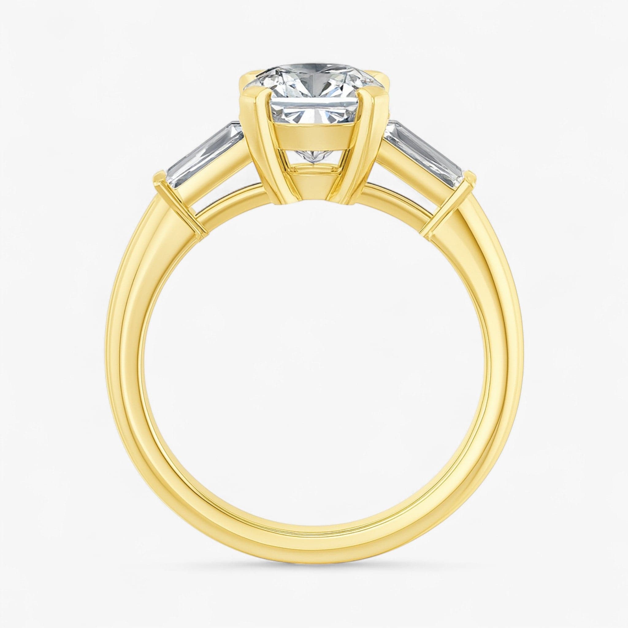 The Signature Baguette 3-Stone Engagement Ring | Cushion