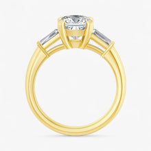 The Signature Baguette 3-Stone Engagement Ring | Cushion