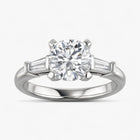 The Signature Baguette 3-Stone Engagement Ring | Cushion