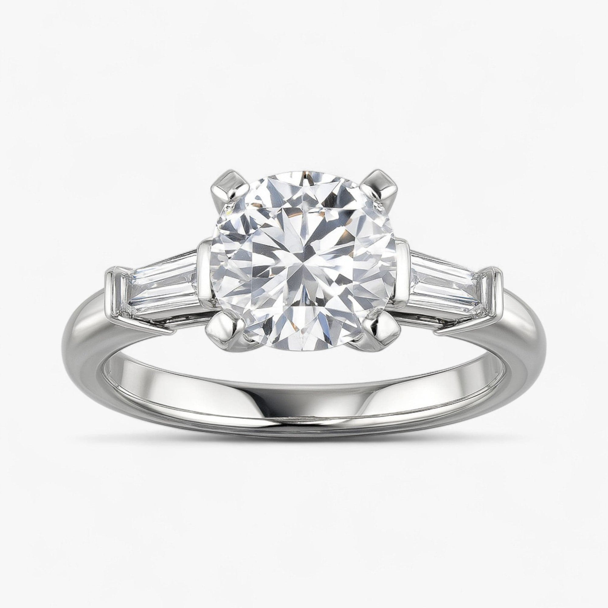 The Signature Baguette 3-Stone Engagement Ring | Cushion