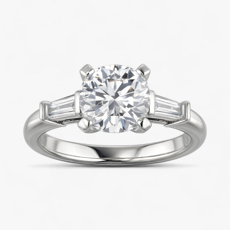 The Signature Baguette 3-Stone Engagement Ring | Cushion