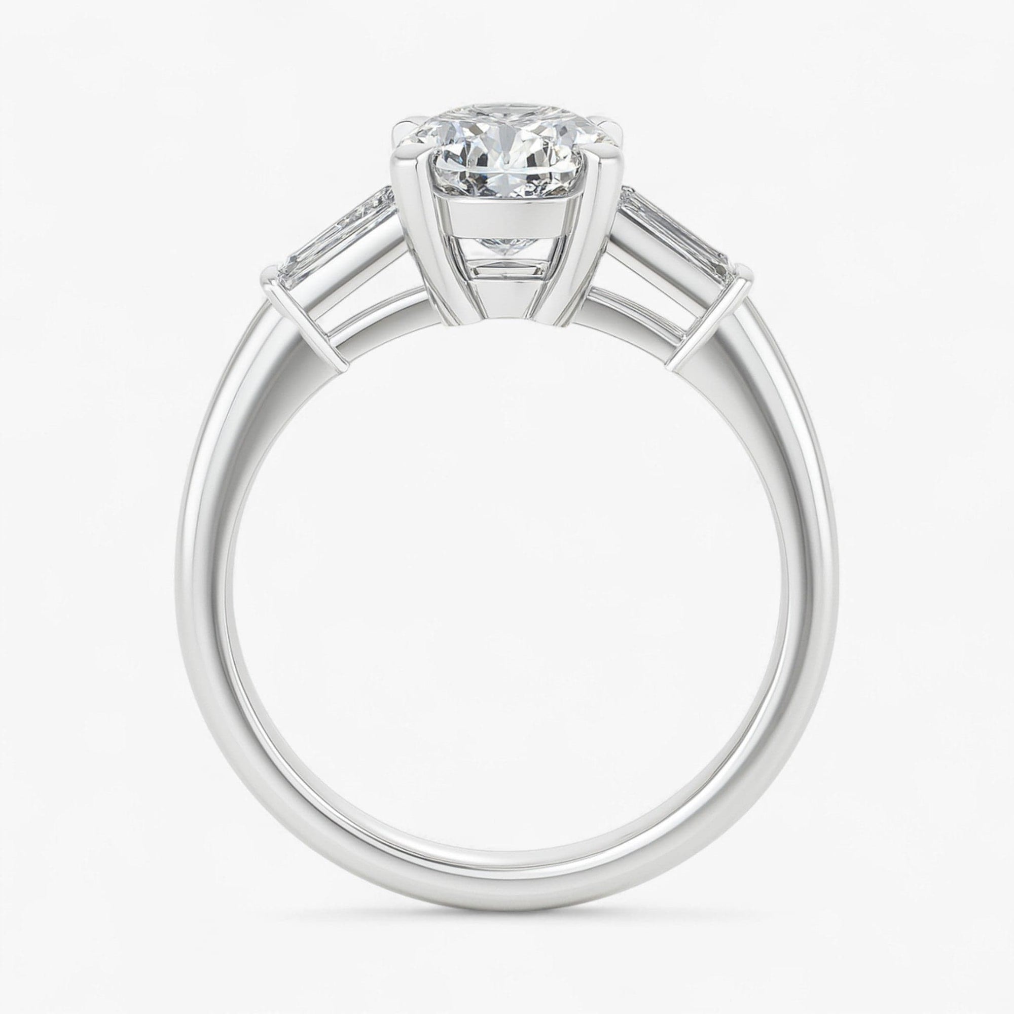 The Signature Baguette 3-Stone Engagement Ring | Cushion