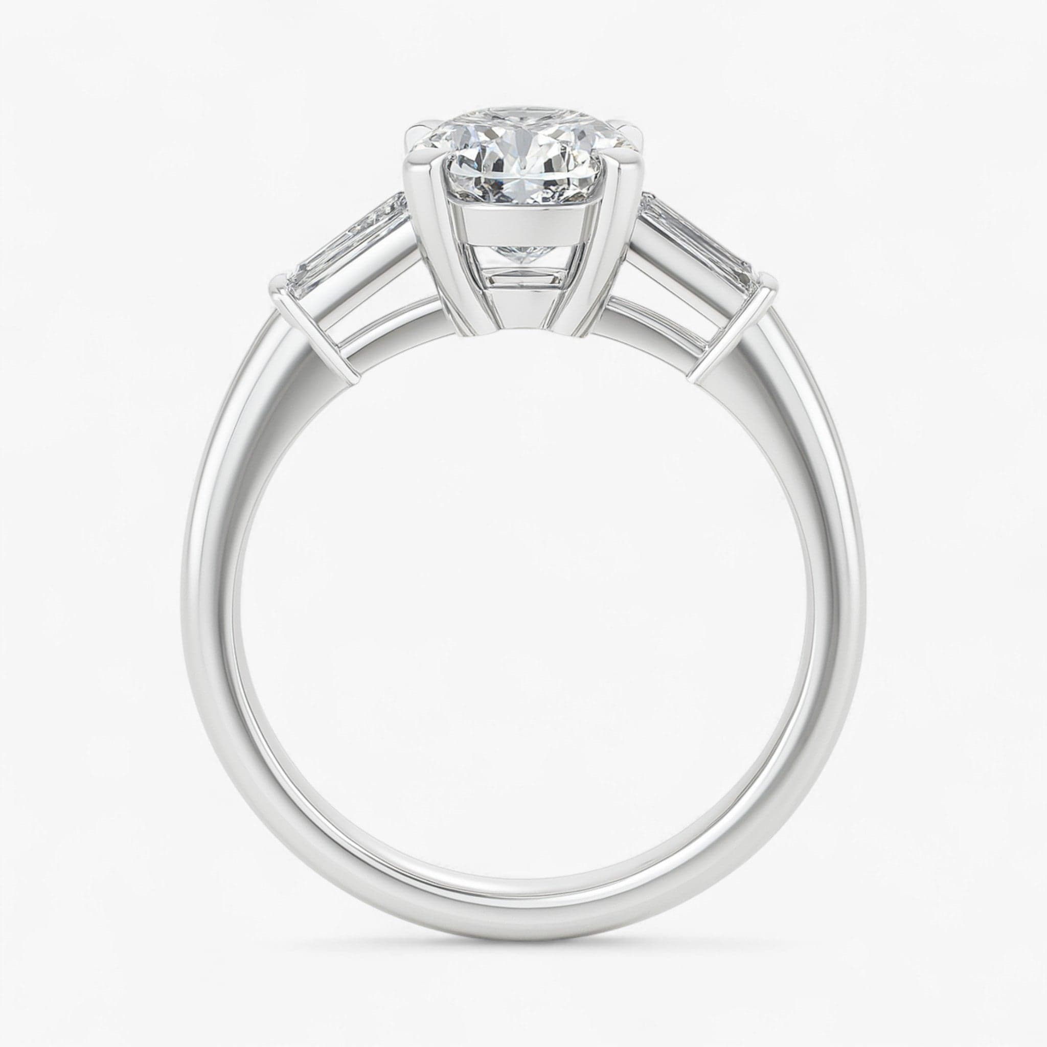The Signature Baguette 3-Stone Engagement Ring | Cushion