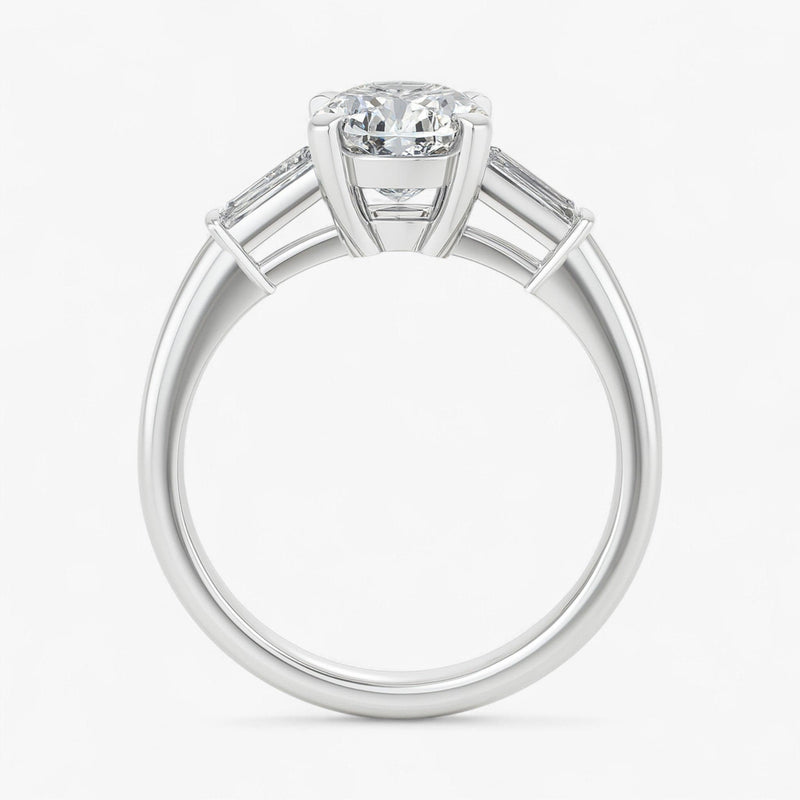 The Signature Baguette 3-Stone Engagement Ring | Cushion