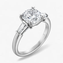 The Signature Baguette 3-Stone Engagement Ring | Cushion