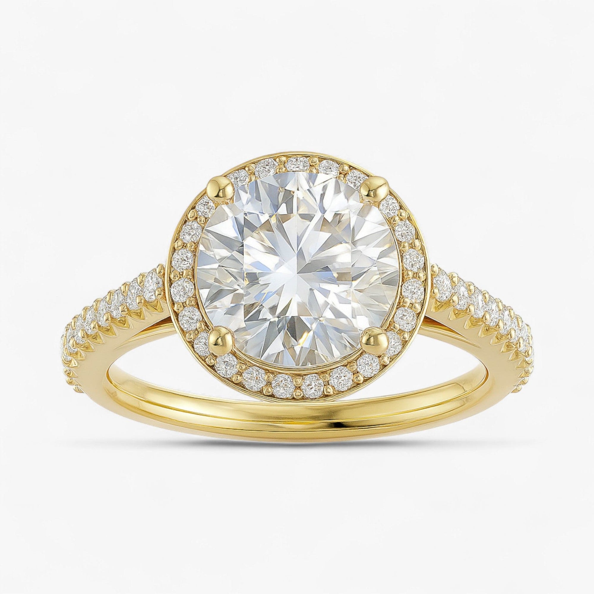 The Classic Accented Halo Engagement Ring | Round