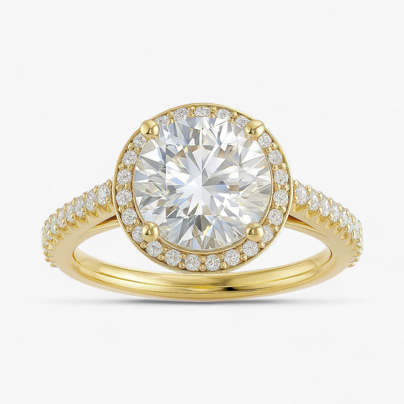 The Classic Accented Halo Engagement Ring | Round
