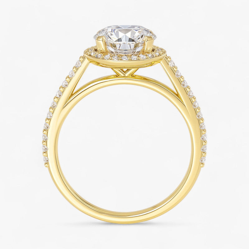 The Classic Accented Halo Engagement Ring | Round