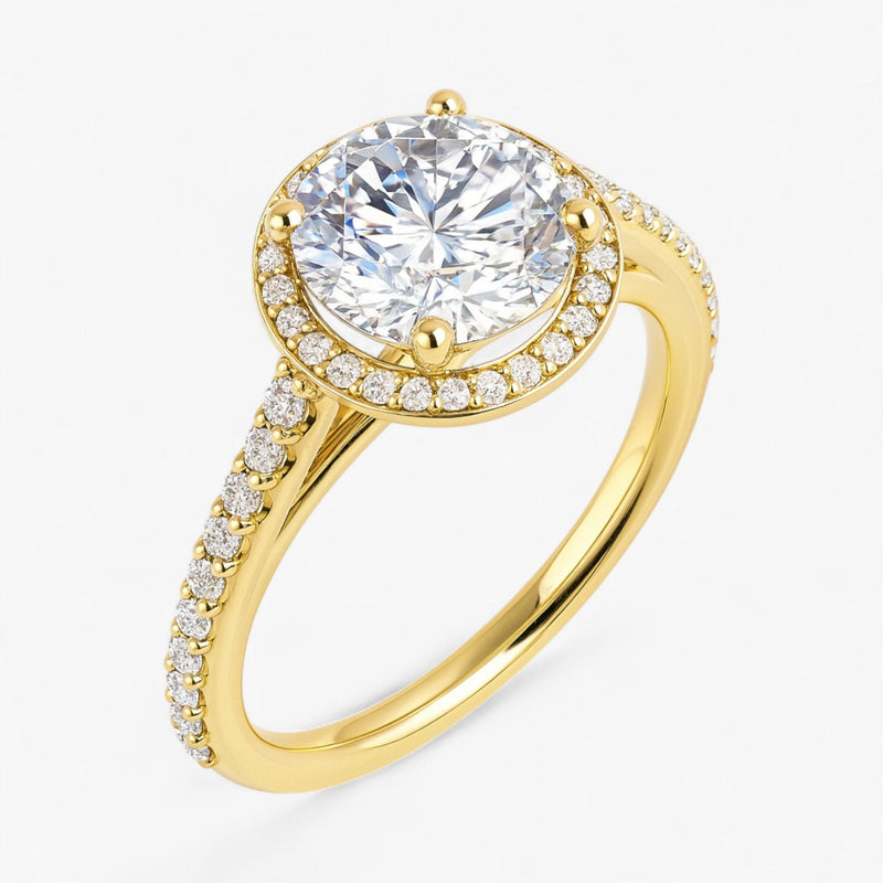 The Classic Accented Halo Engagement Ring | Round