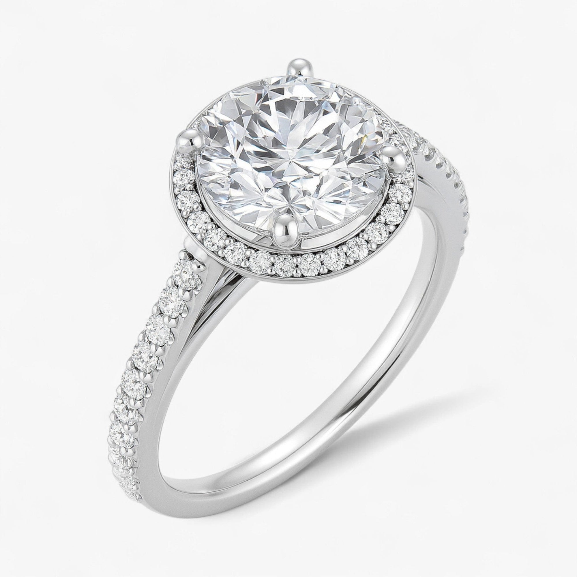 The Classic Accented Halo Engagement Ring | Round