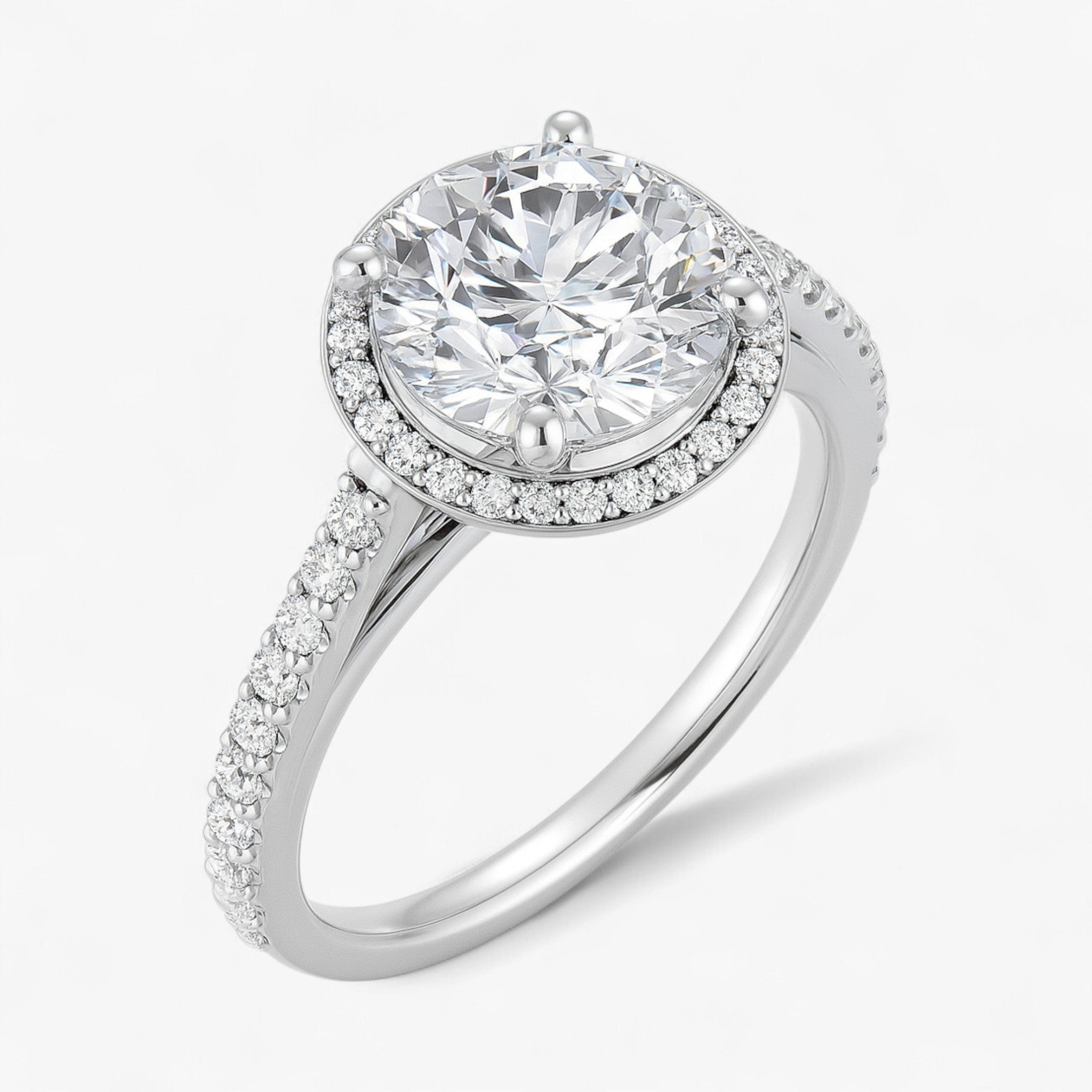 The Classic Accented Halo Engagement Ring | Round