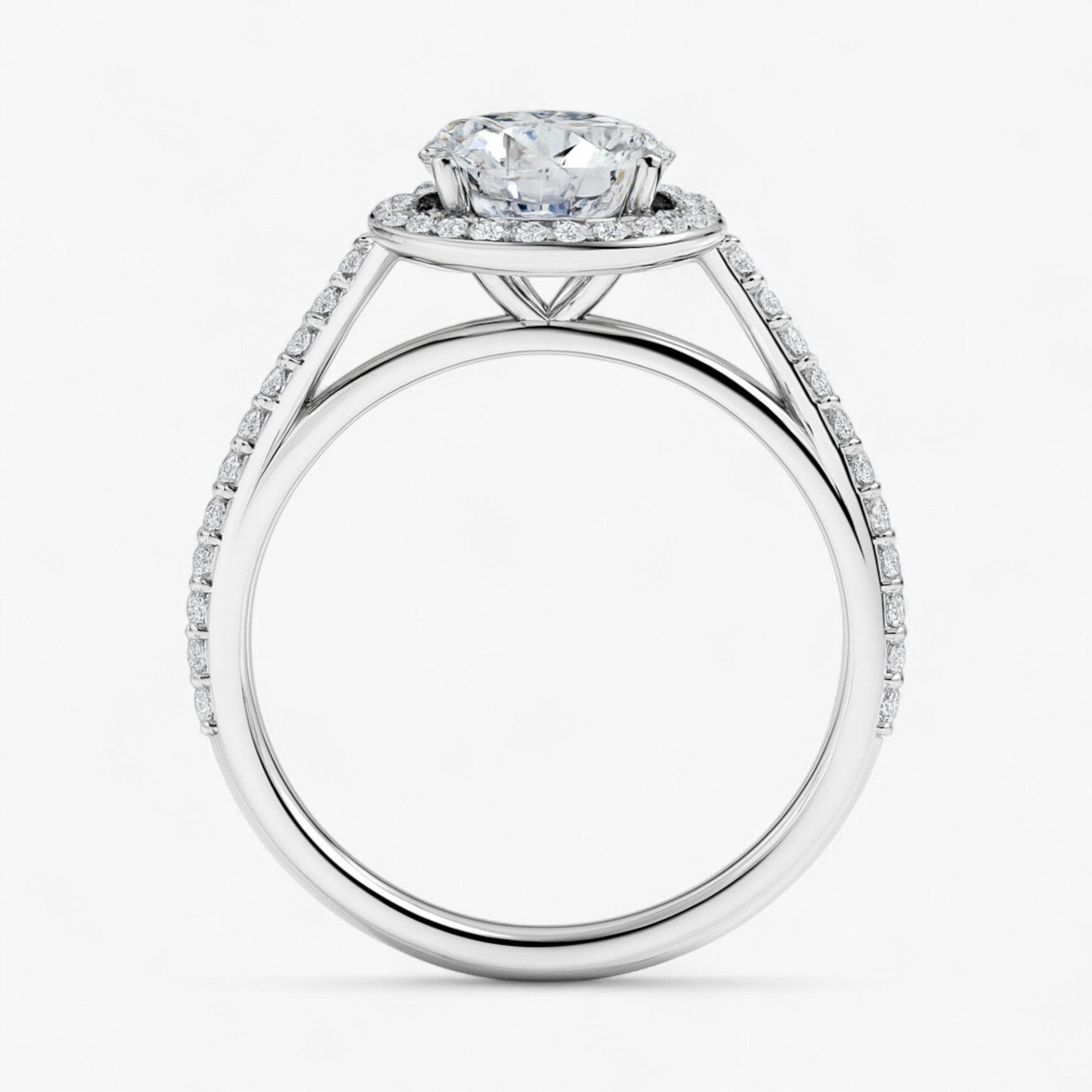 The Classic Accented Halo Engagement Ring | Round