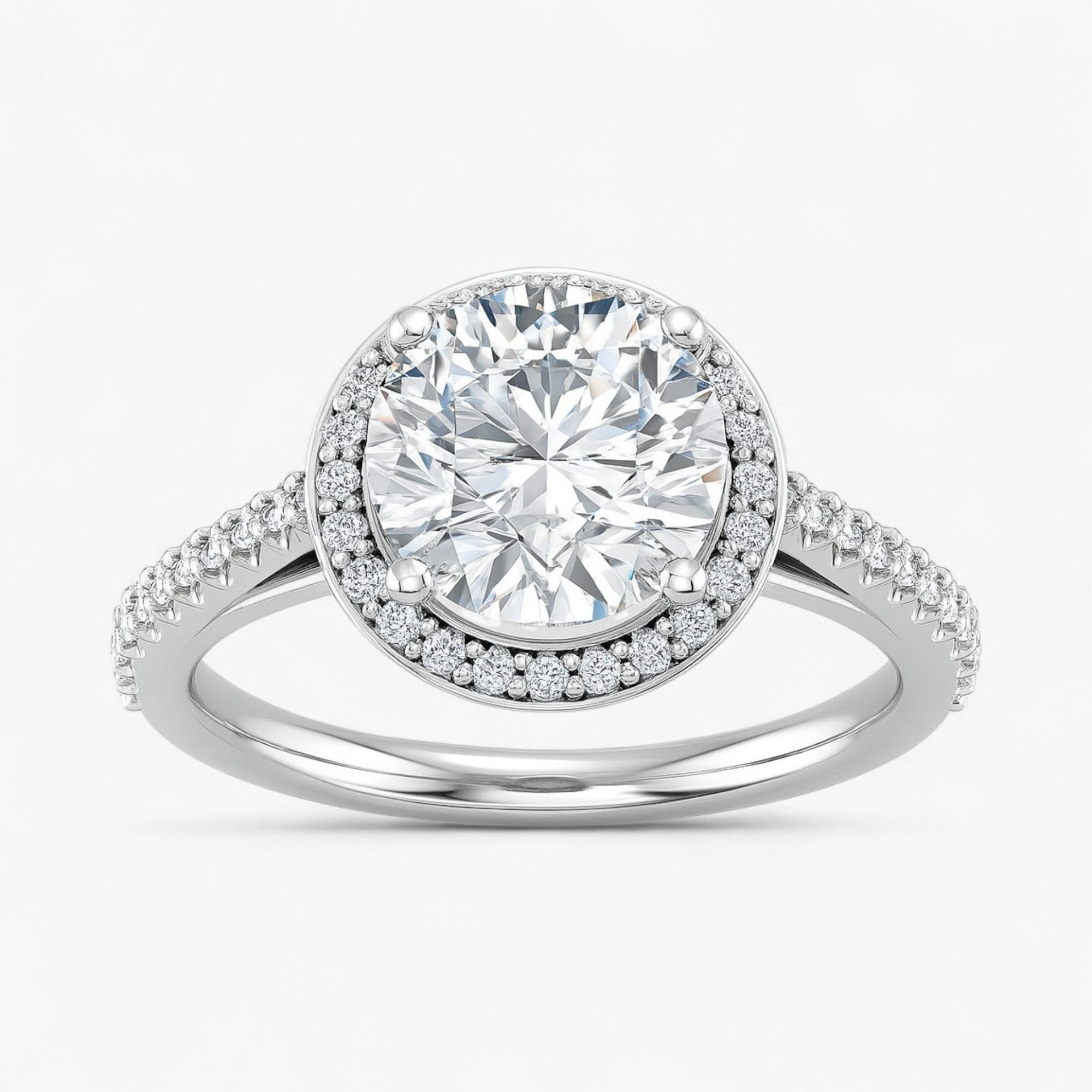 The Classic Accented Halo Engagement Ring | Round