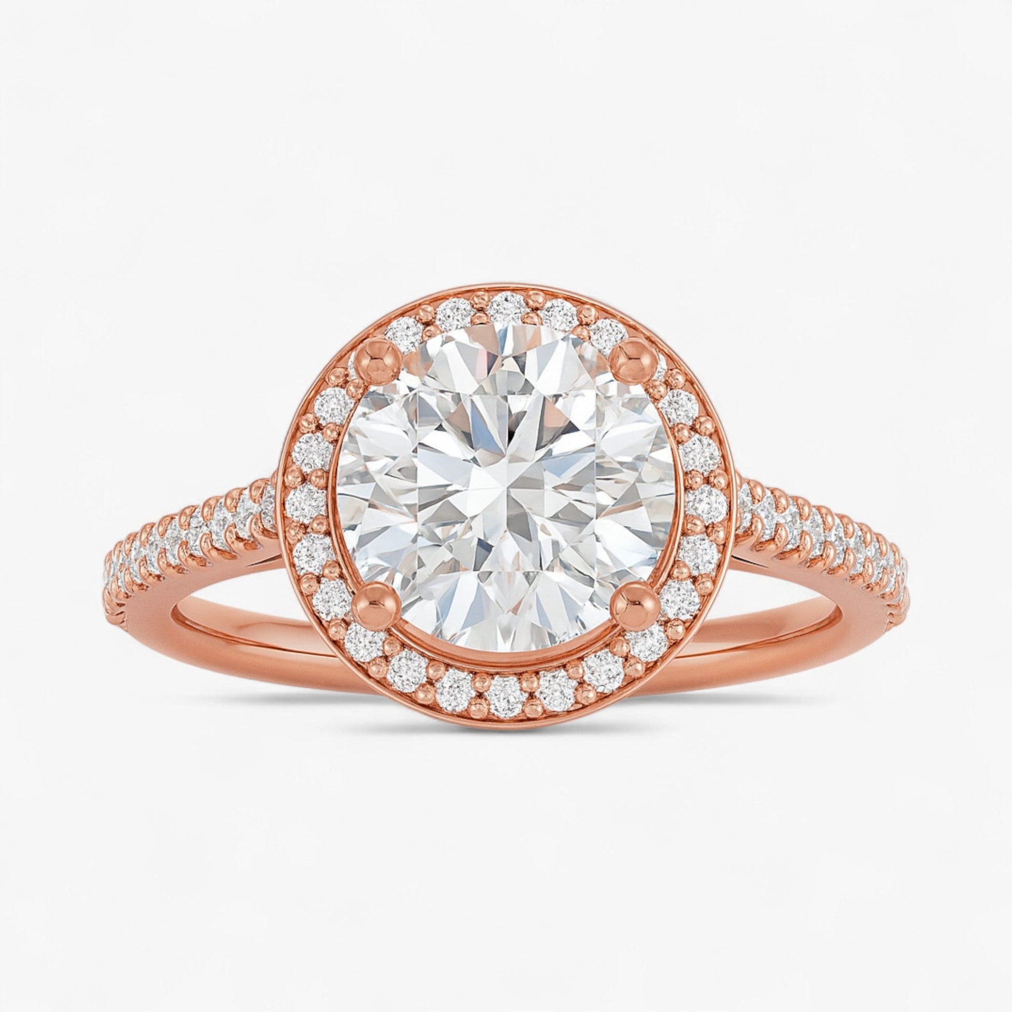 The Classic Accented Halo Engagement Ring | Round