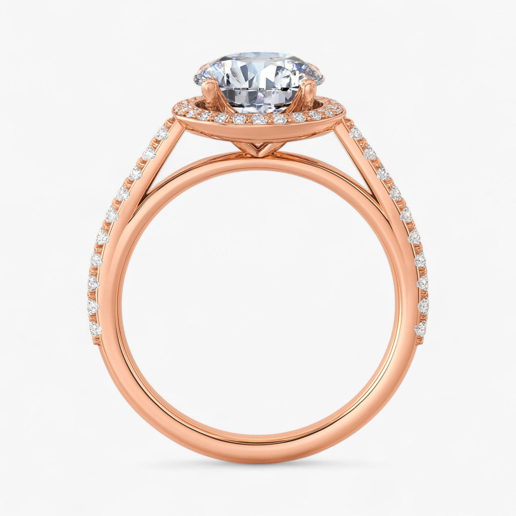 The Classic Accented Halo Engagement Ring | Round