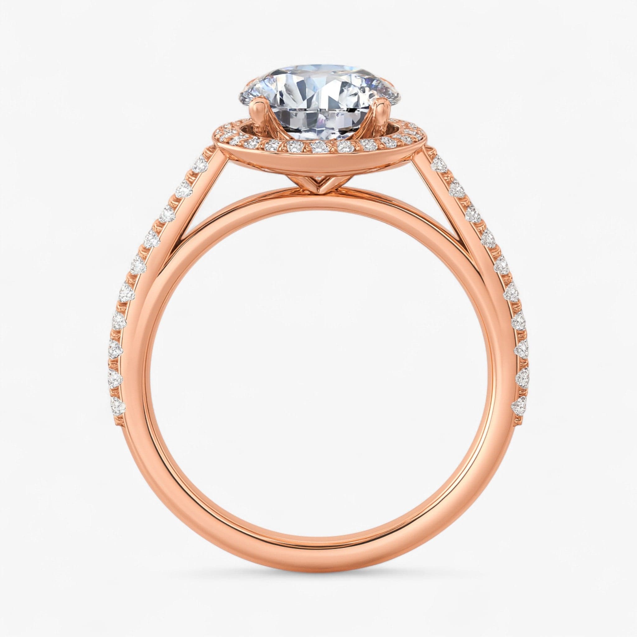 The Classic Accented Halo Engagement Ring | Round