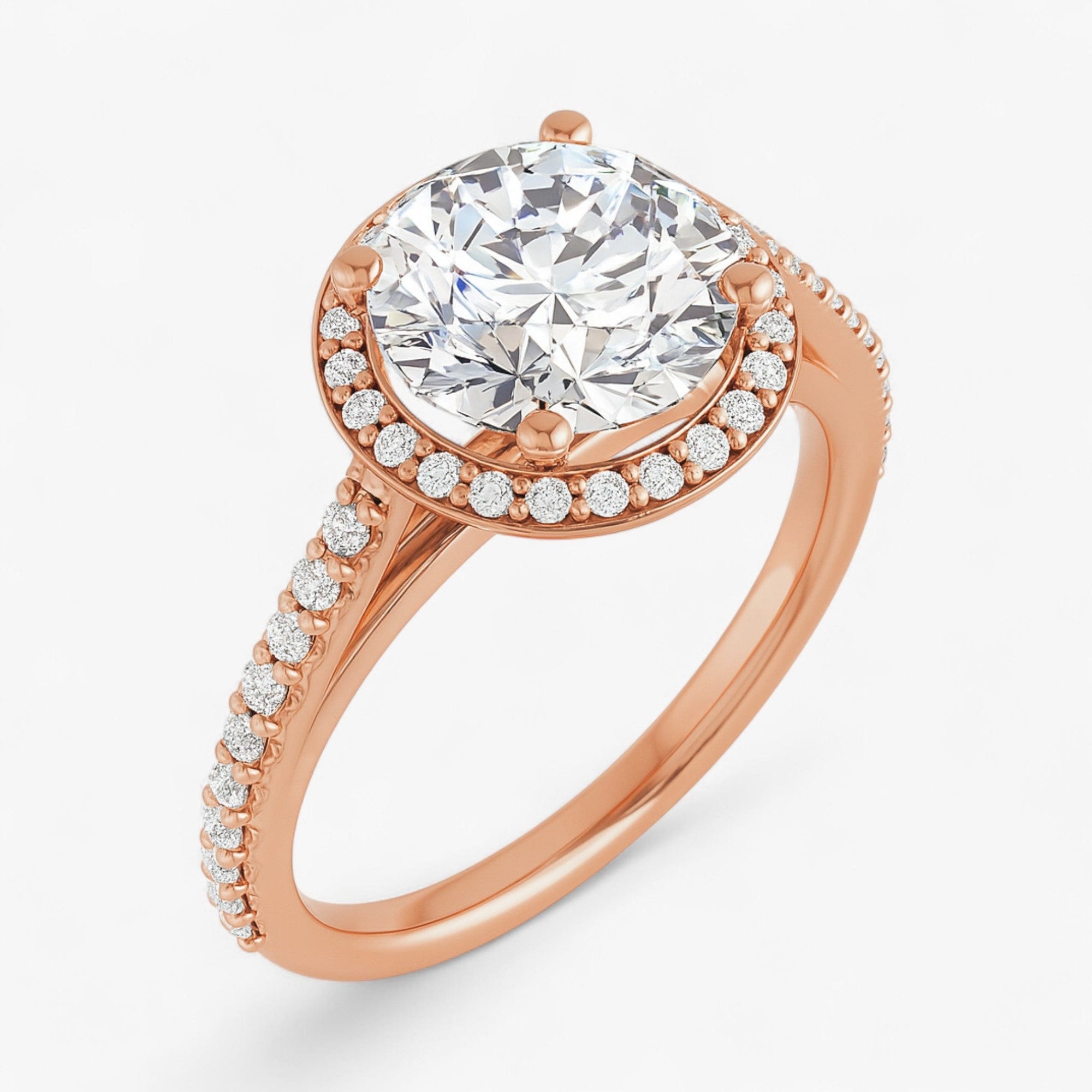 The Classic Accented Halo Engagement Ring | Round
