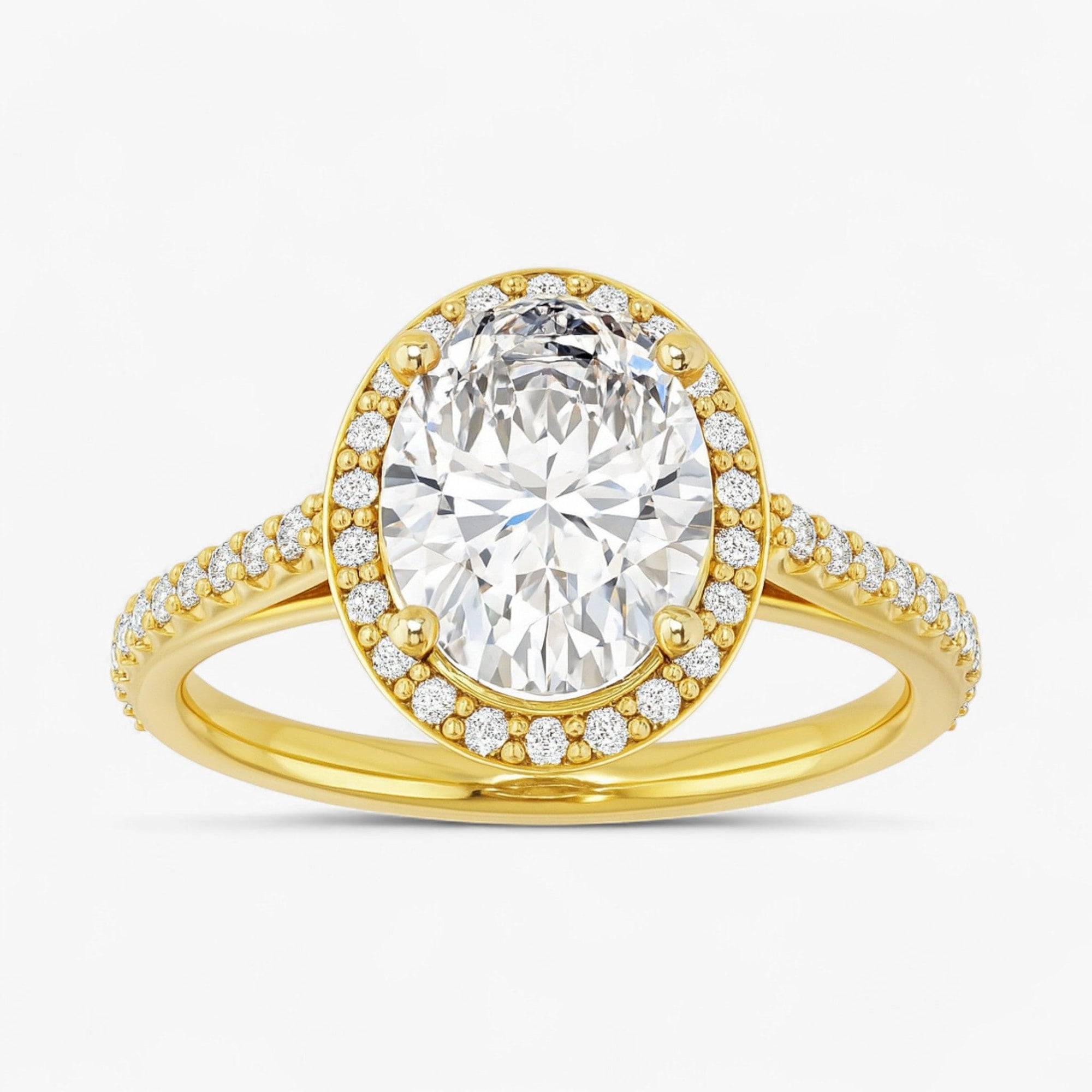 The Classic Accented Halo Engagement Ring | Oval