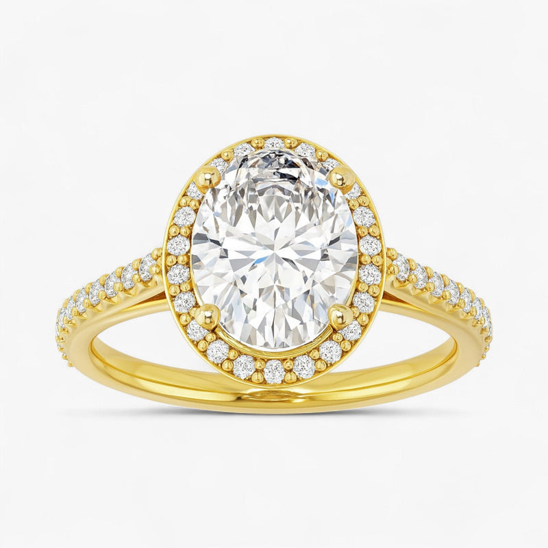 The Classic Accented Halo Engagement Ring | Oval