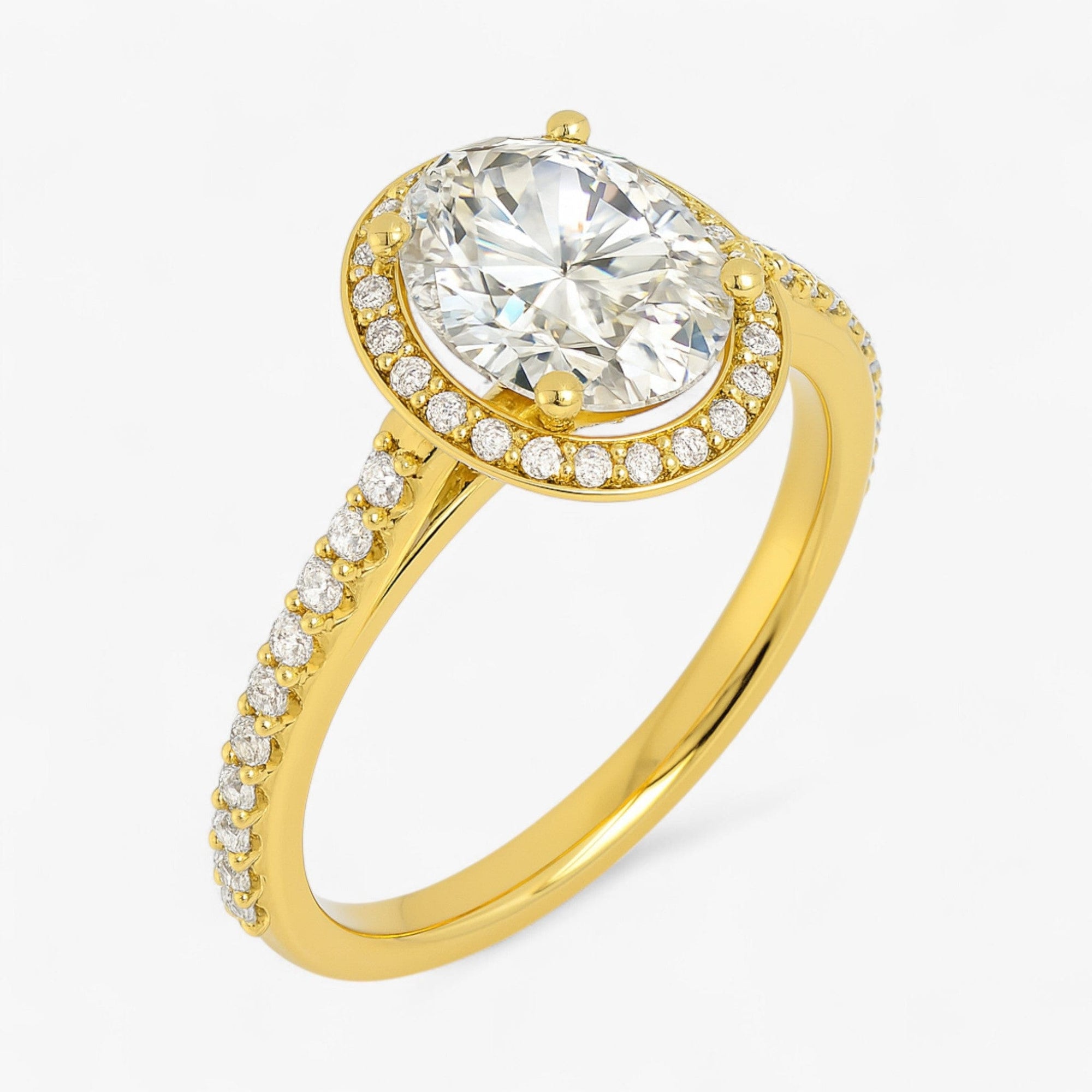 The Classic Accented Halo Engagement Ring | Oval