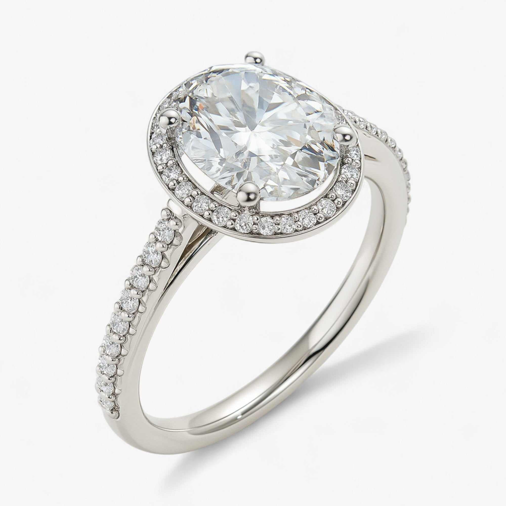 The Classic Accented Halo Engagement Ring | Oval