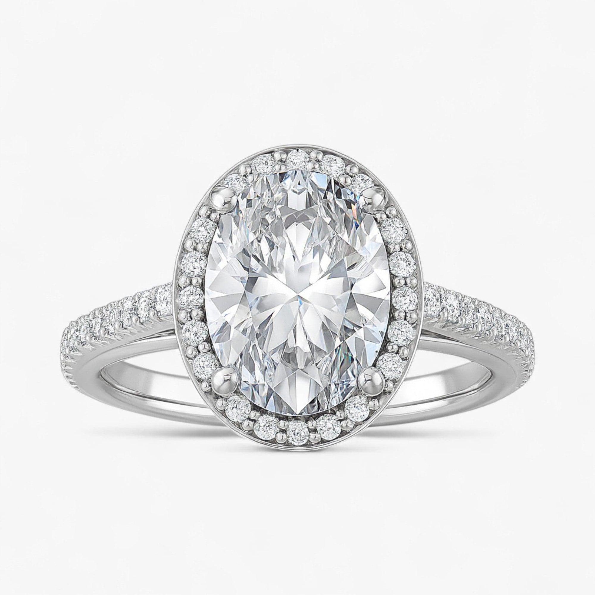 The Classic Accented Halo Engagement Ring | Oval