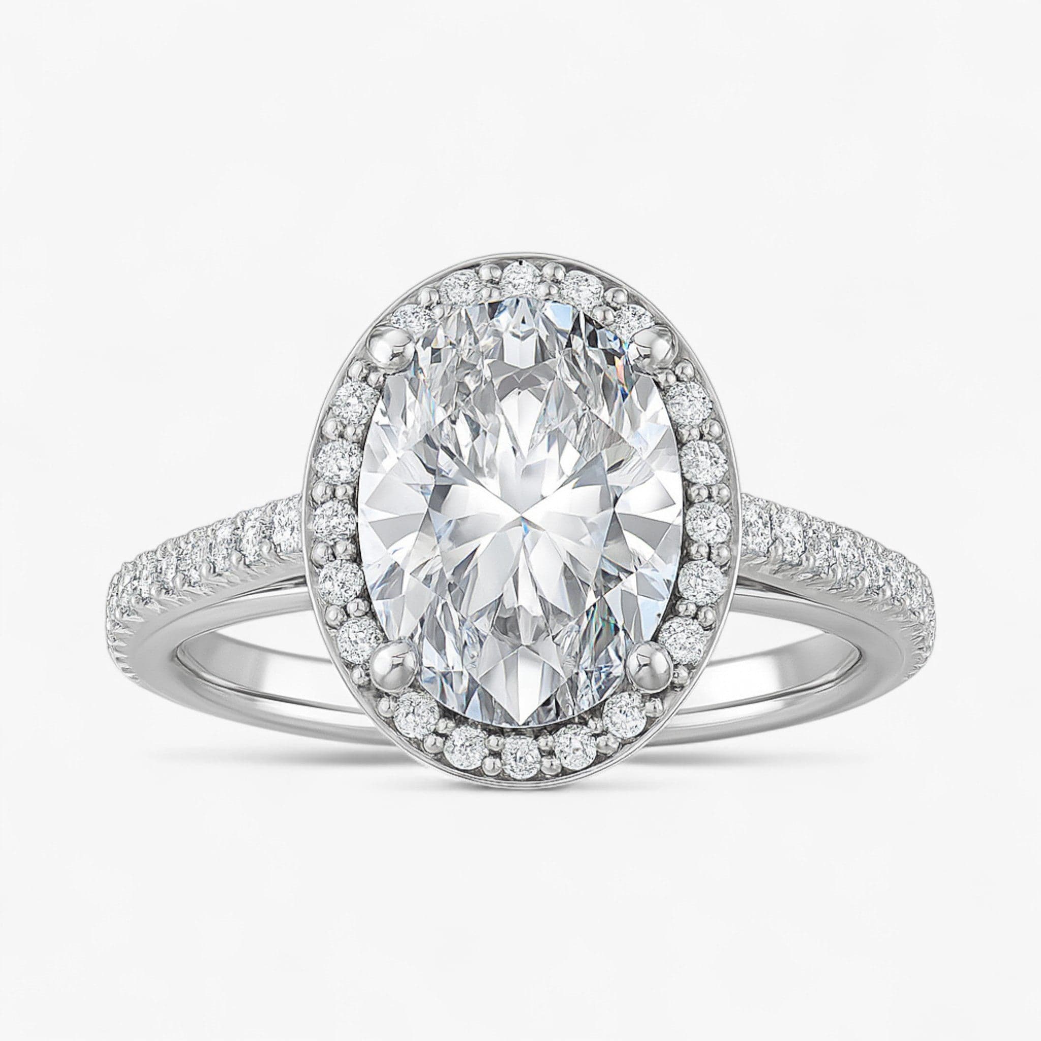 The Classic Accented Halo Engagement Ring | Oval