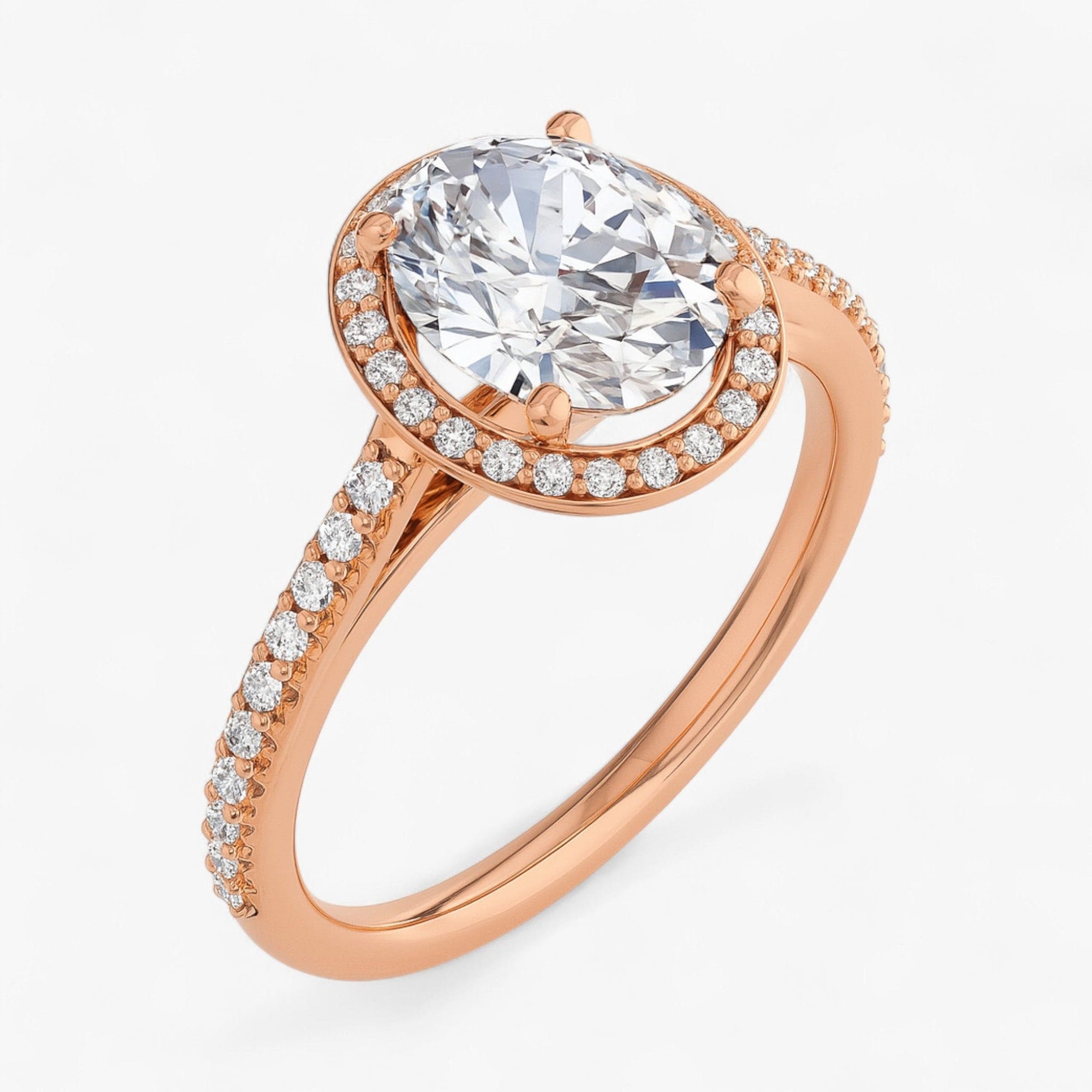 The Classic Accented Halo Engagement Ring | Oval