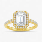 The Classic Accented Halo Engagement Ring | Emerald