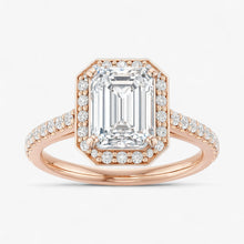 The Classic Accented Halo Engagement Ring | Emerald