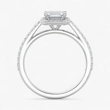 The Classic Accented Halo Engagement Ring | Emerald