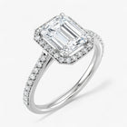 The Classic Accented Halo Engagement Ring | Emerald