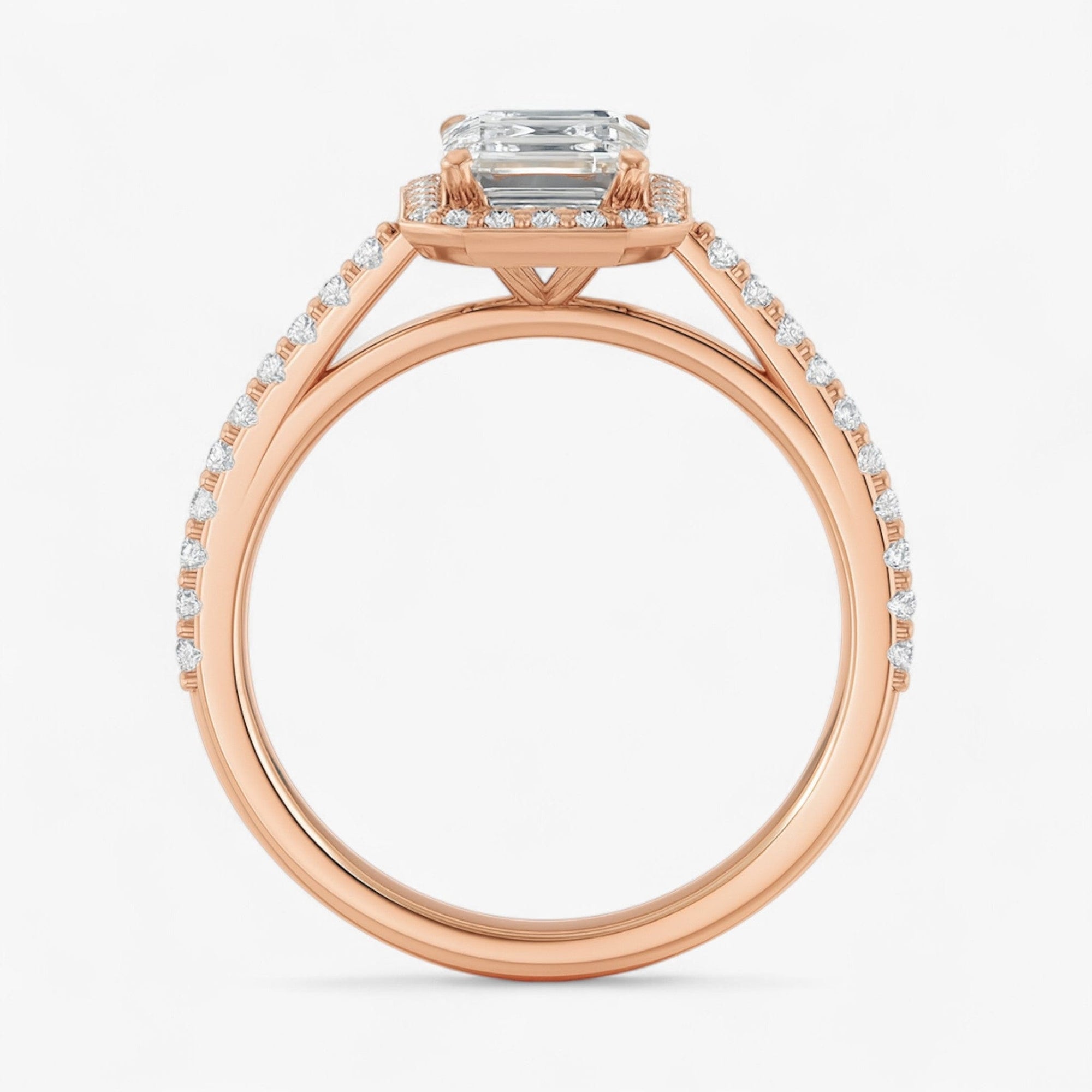The Classic Accented Halo Engagement Ring | Emerald