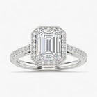 The Classic Accented Halo Engagement Ring | Emerald