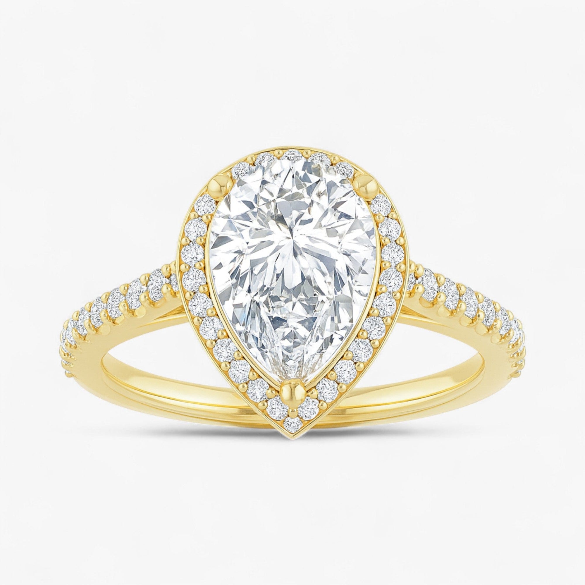 The Classic Accented Halo Engagement Ring | Pear