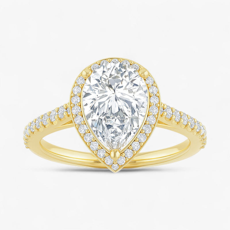 The Classic Accented Halo Engagement Ring | Pear