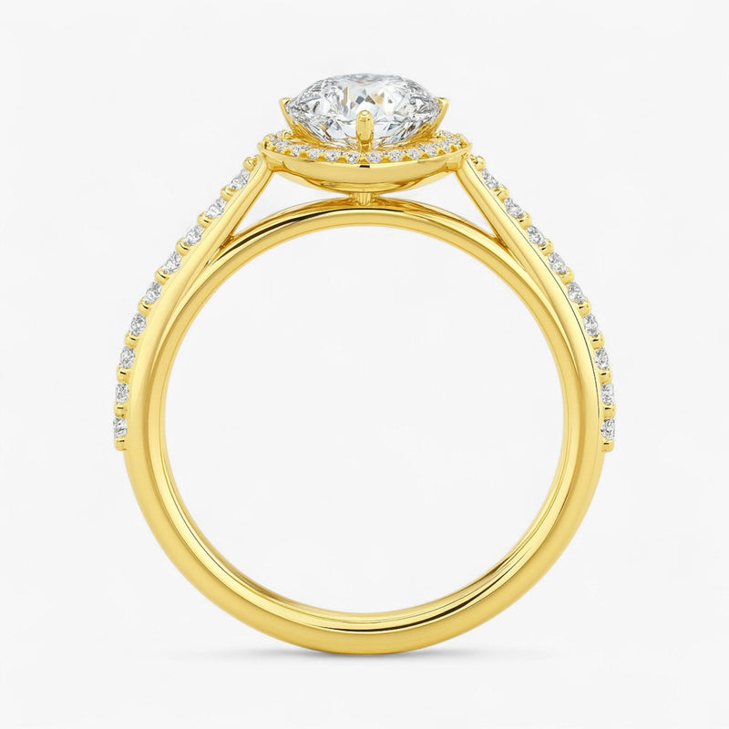 The Classic Accented Halo Engagement Ring | Pear