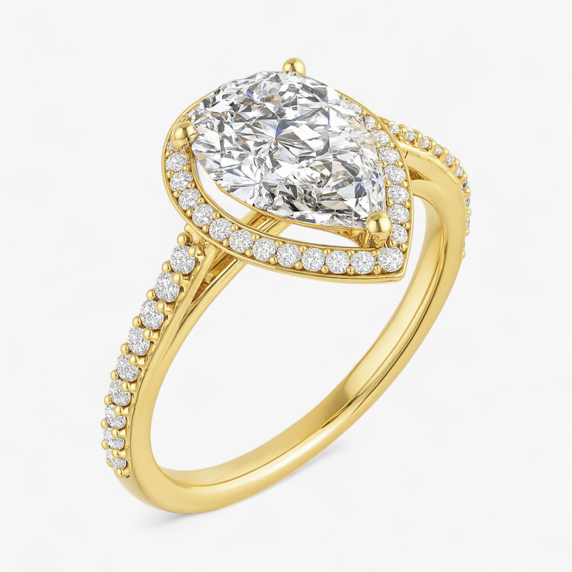 The Classic Accented Halo Engagement Ring | Pear