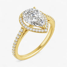 The Classic Accented Halo Engagement Ring | Pear