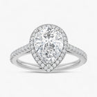 The Classic Accented Halo Engagement Ring | Pear