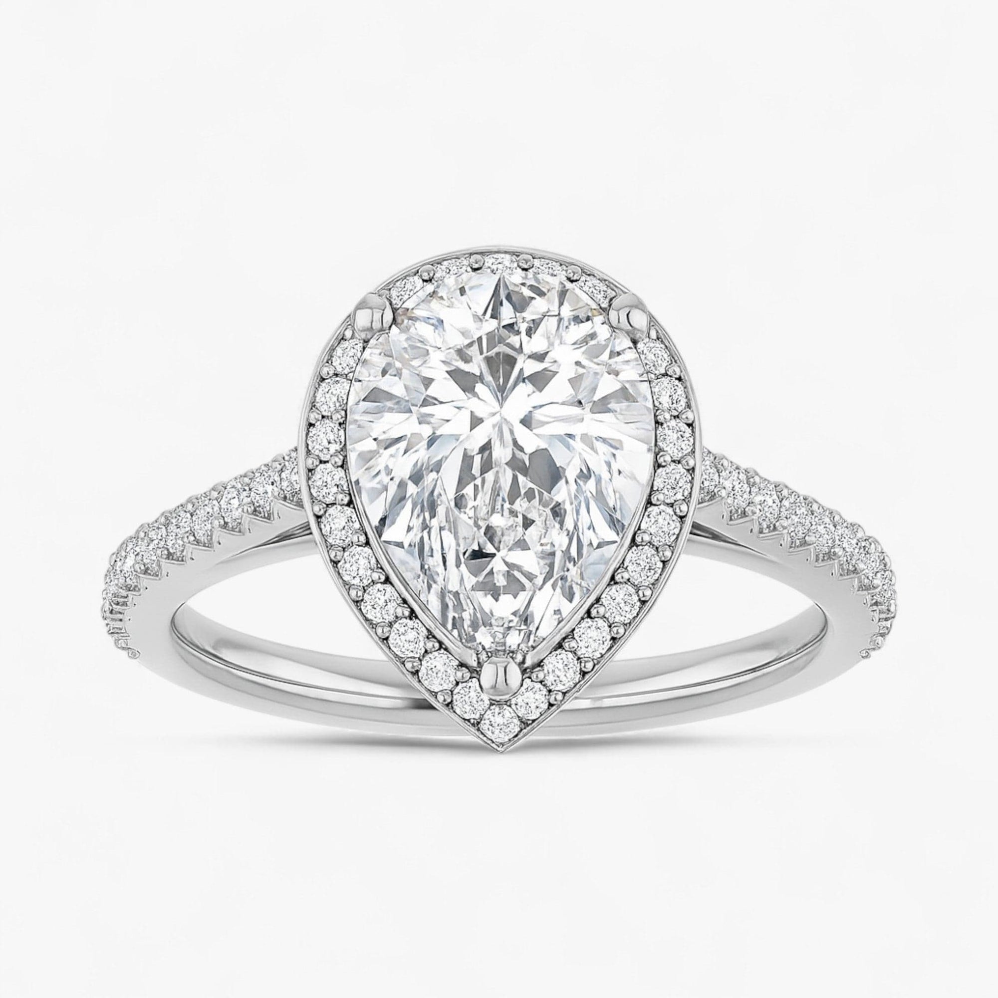 The Classic Accented Halo Engagement Ring | Pear