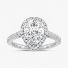 The Classic Accented Halo Engagement Ring | Pear