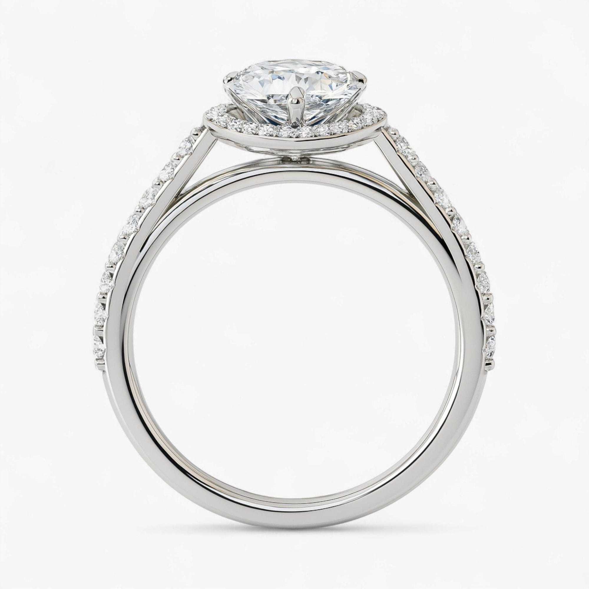 The Classic Accented Halo Engagement Ring | Pear