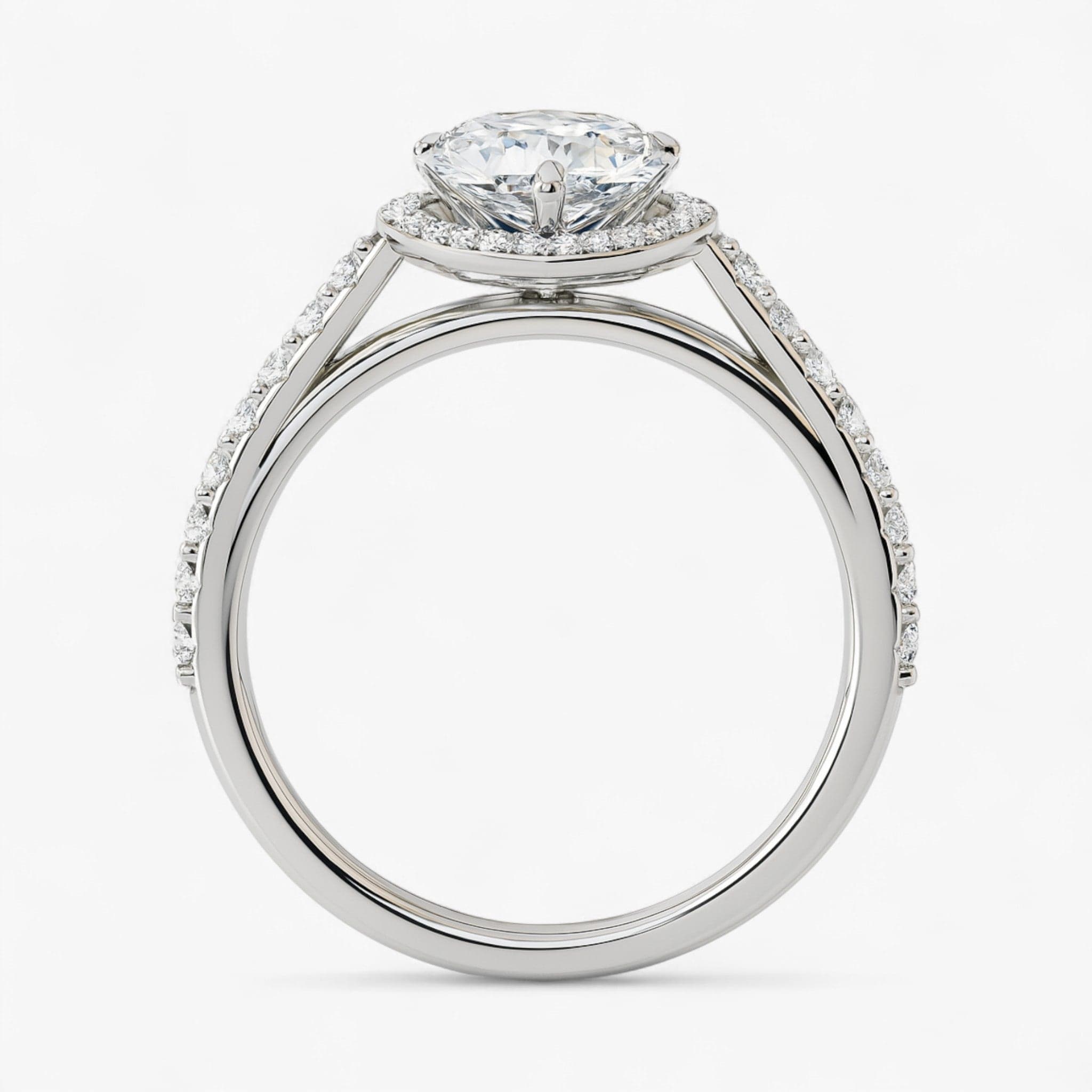 The Classic Accented Halo Engagement Ring | Pear