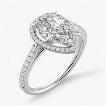 The Classic Accented Halo Engagement Ring | Pear
