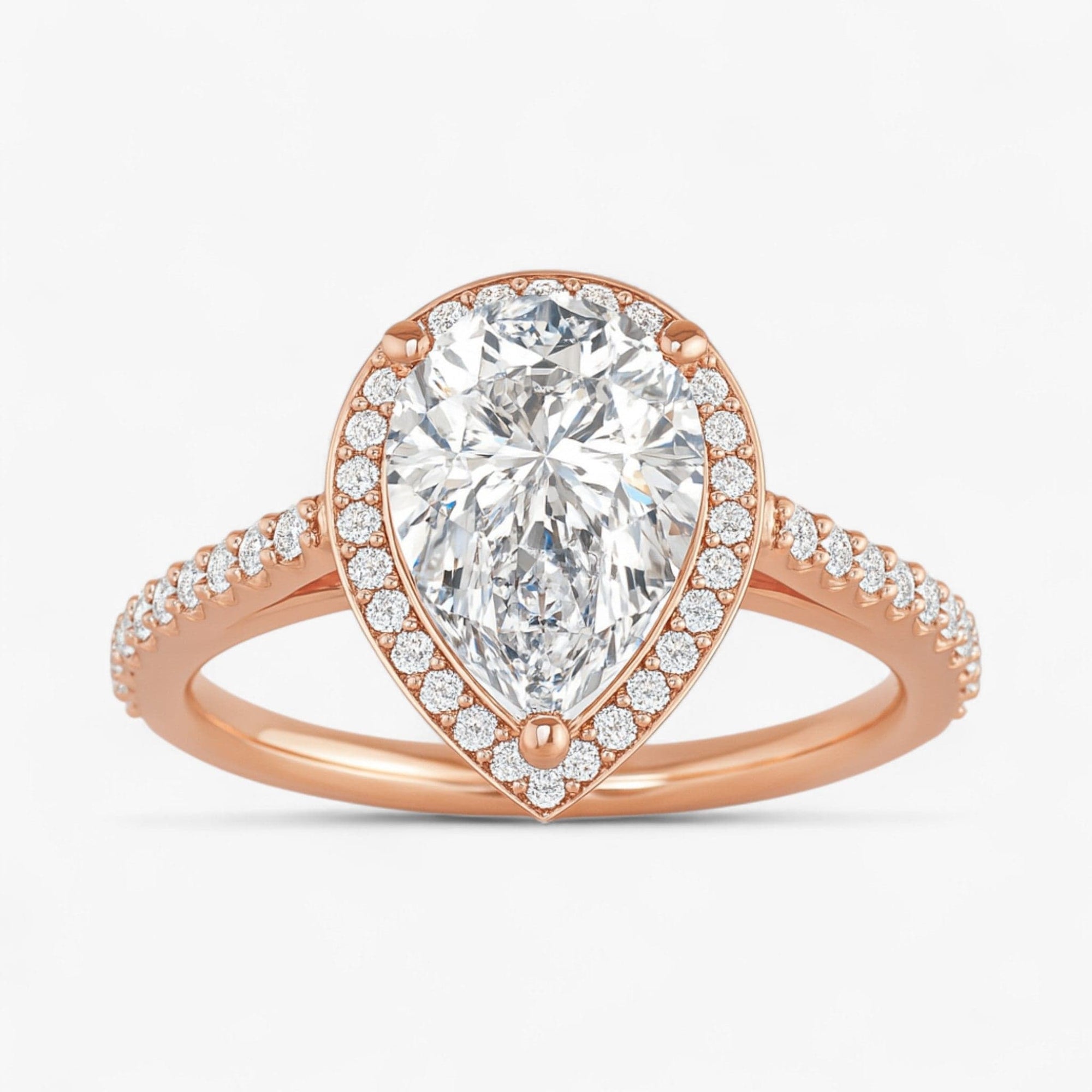 The Classic Accented Halo Engagement Ring | Pear